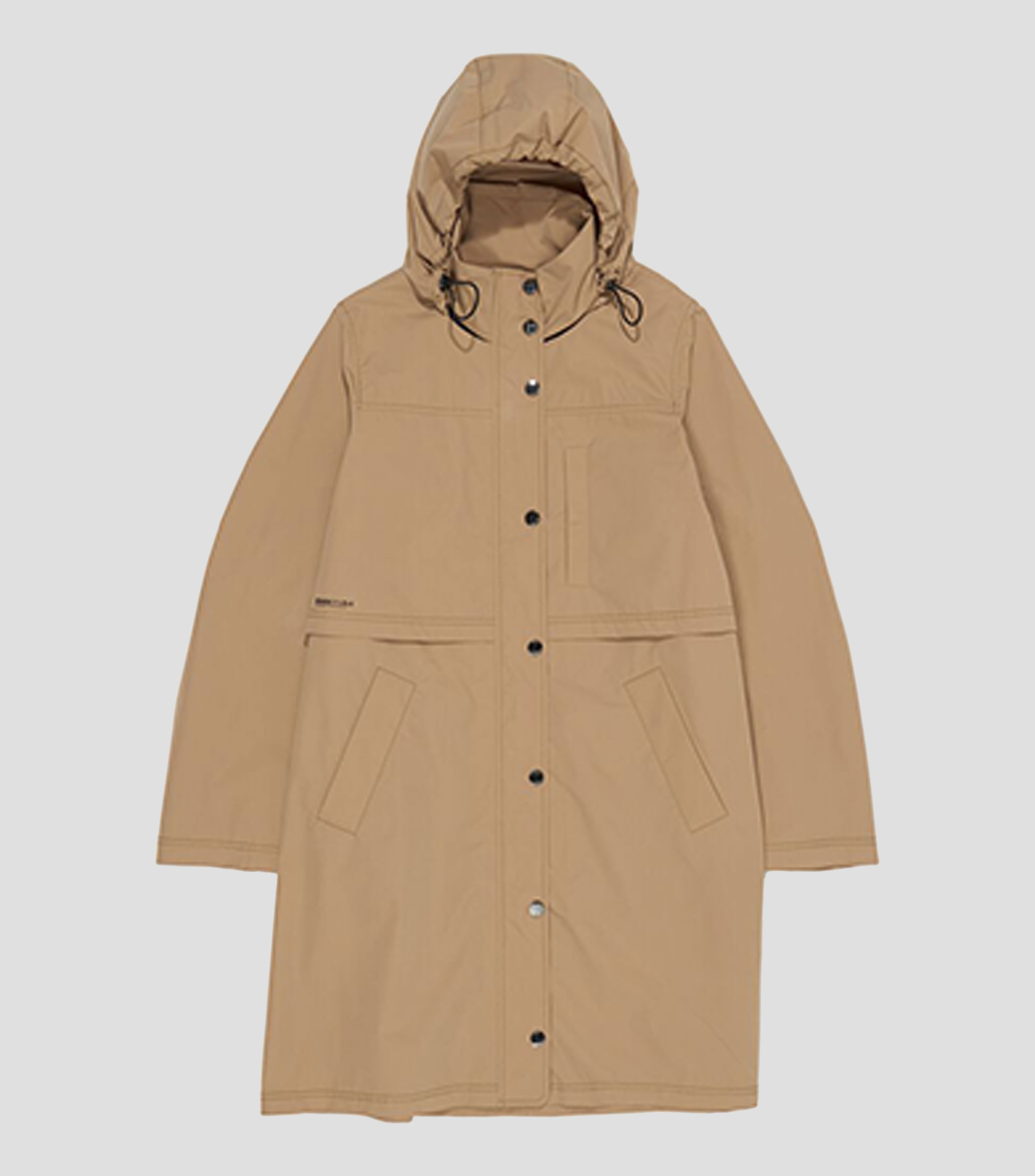 Gabardina recta camel claro Mujer